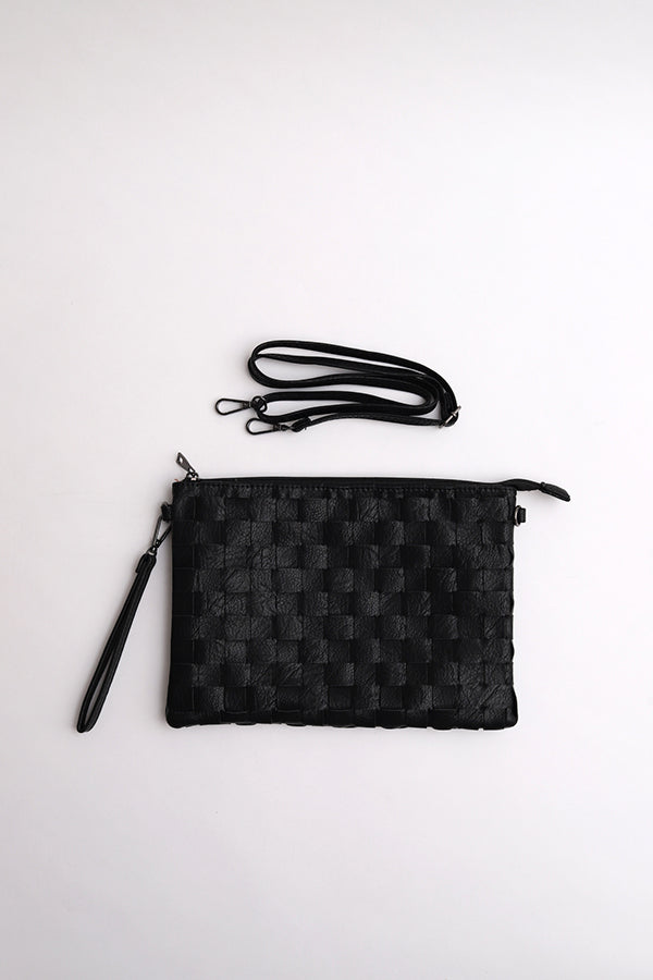 Pochette noire esprit ''cannage''