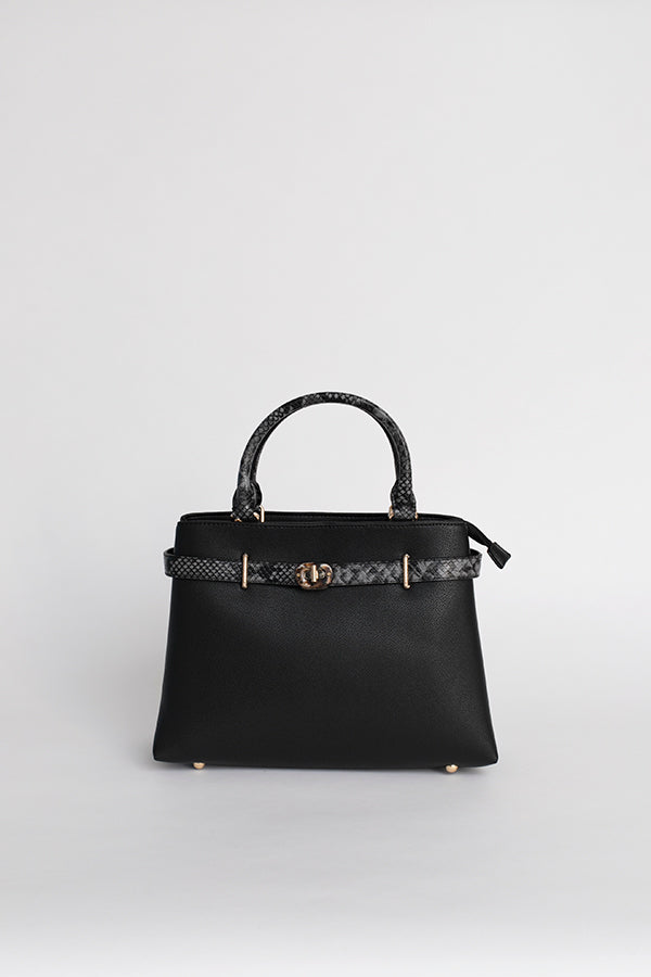 Nine West Black Handbag - Snakeskin Pattern Nine West Black Handbag - Snakeskin Pattern