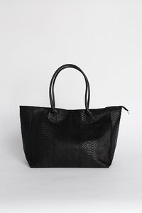 Sac à main noir effet croco en cuir