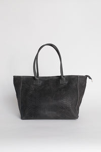 Sac à main gris anthracite effet croco en cuir