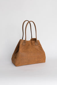 Sac à main beige effet croco en cuir