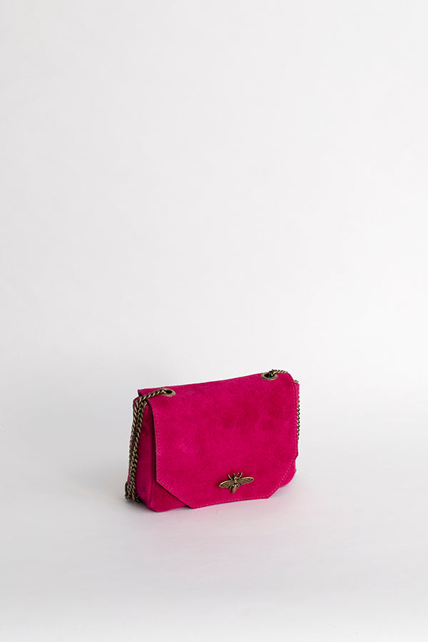 Sac à bandoulière fuchsia (fermeture abeille)