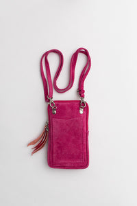 Sac à bandoulière pour téléphone fuschia