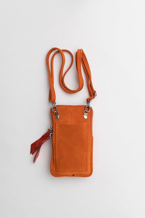 Sac à bandoulière pour téléphone orange