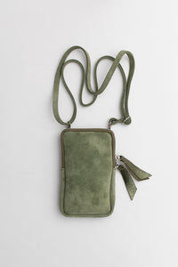 Sac à bandoulière pour téléphone vert olive