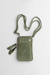 Sac à bandoulière pour téléphone vert olive