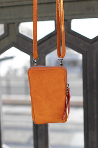 Sac à bandoulière pour téléphone orange