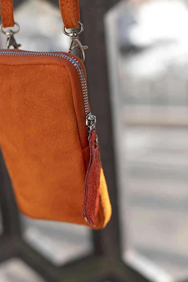 Sac à bandoulière pour téléphone orange