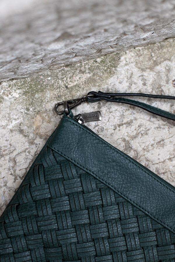 Pochette vieux vert esprit ''cannage'' MANDOLINE