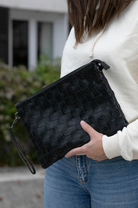 Pochette noire esprit ''cannage''