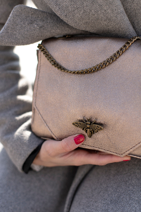 Sac à bandoulière rose clair (fermeture abeille)